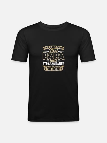 Straßenbauer - Männer Slim Fit T-Shirt - Schwarz