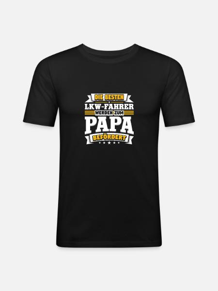 LKW- Fahrer - Männer Slim Fit T-Shirt - Schwarz