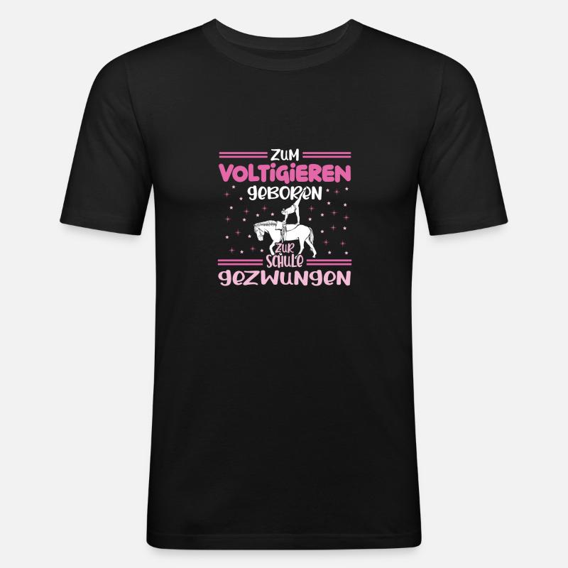 Voltigieren Volti Voltigier Pferde Pferdemädchen - Männer Slim Fit T-Shirt - Schwarz