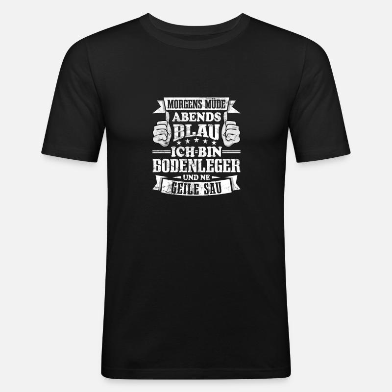 Bodenleger - Männer Slim Fit T-Shirt - Schwarz