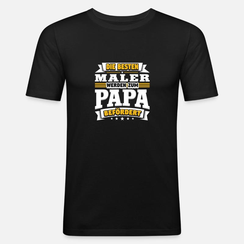 Maler - Männer Slim Fit T-Shirt - Schwarz