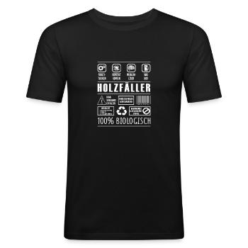 Holzfäller - Männer Slim Fit T-Shirt - Schwarz - Vorne - Nik (191cm)