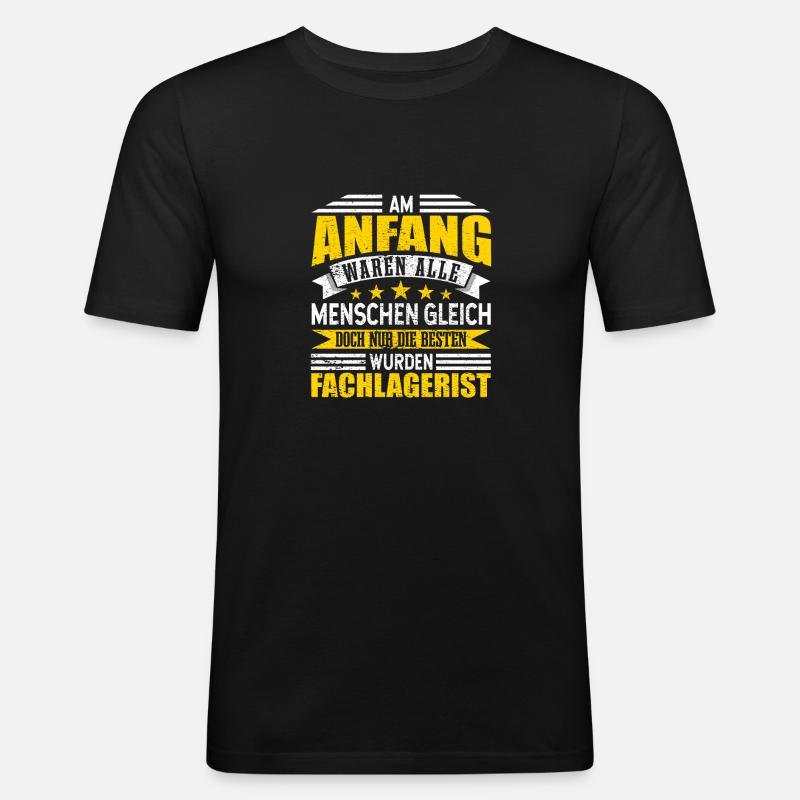 Fachlagerist - Männer Slim Fit T-Shirt - Schwarz