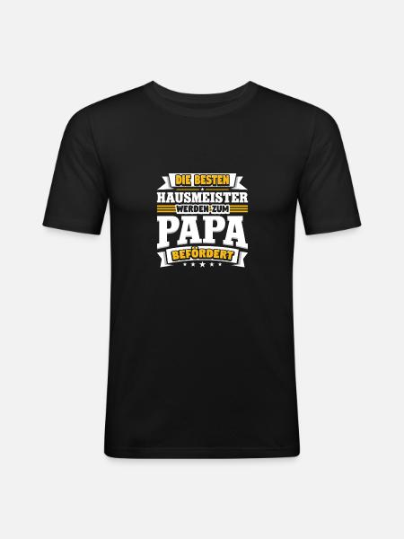 Hausmeister - Männer Slim Fit T-Shirt - Schwarz