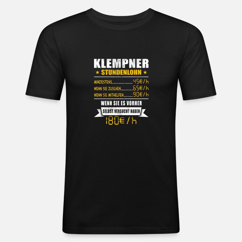 Klempner - Männer Slim Fit T-Shirt - Schwarz