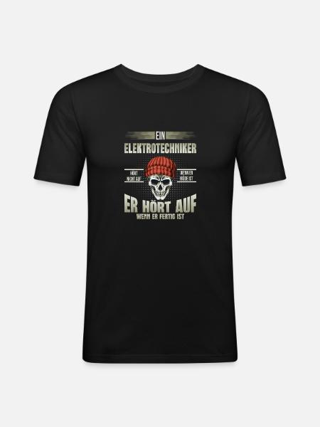 Elektrotechniker - Männer Slim Fit T-Shirt - Schwarz