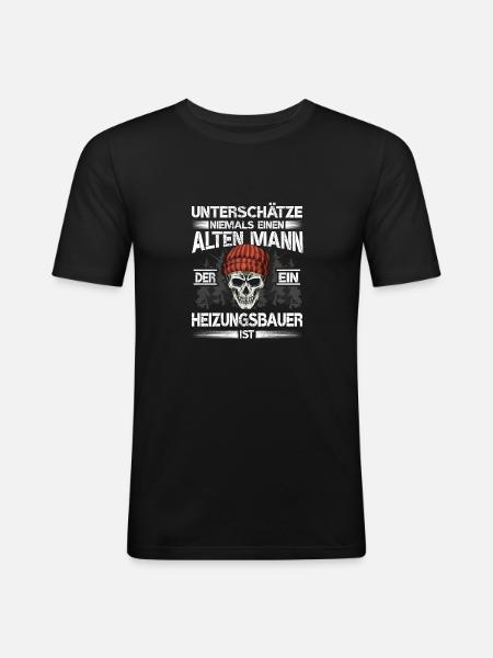 Heizungsbauer - Männer Slim Fit T-Shirt - Schwarz