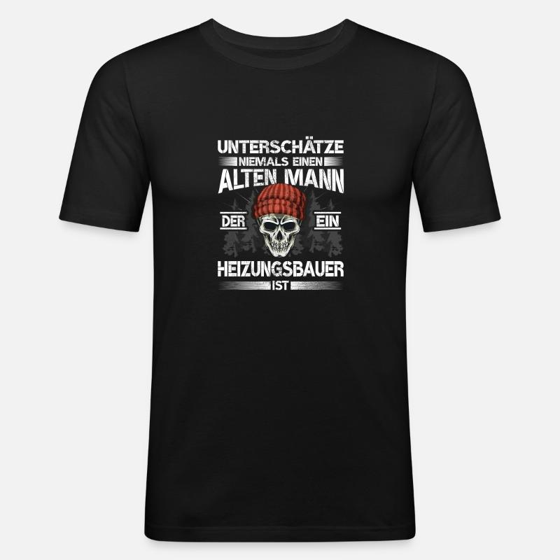 Heizungsbauer - Männer Slim Fit T-Shirt - Schwarz