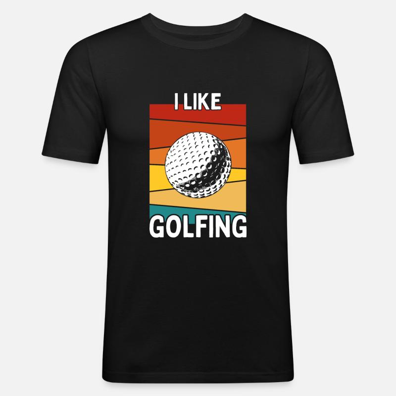 I LIKE GOLFING GOLF - Men's Slim Fit T-Shirt - black
