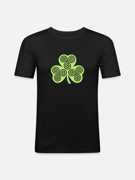 Kleeblatt - Männer Slim Fit T-Shirt - Schwarz