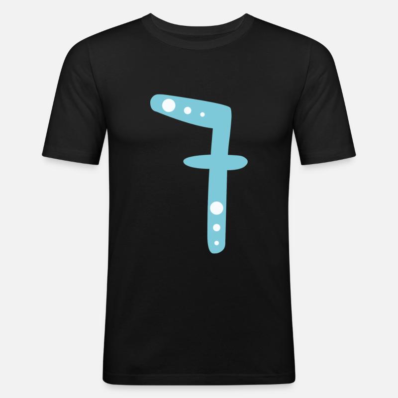 Number 7 - Men's Slim Fit T-Shirt - black