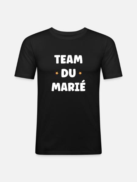 team du marié - T-shirt près du corps Homme - noir