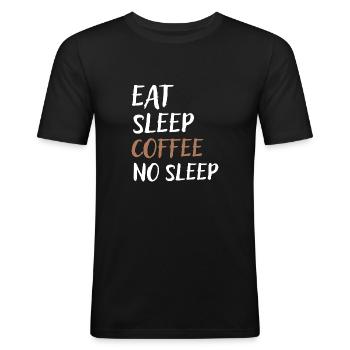 Eat Sleep Coffee No Sleep - Men's Slim Fit T-Shirt - black - Front - Nik (191cm)