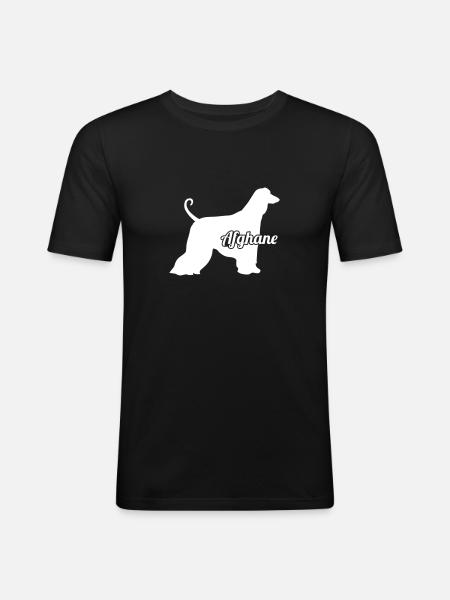 Afghanischer Windhund - Männer Slim Fit T-Shirt - Schwarz