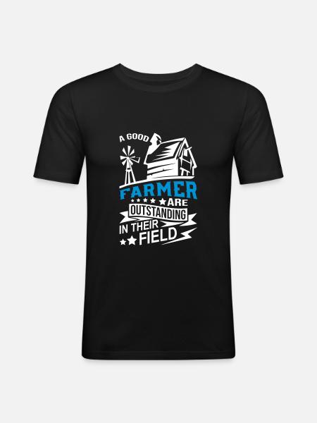 A Good Farmer - Männer Slim Fit T-Shirt - Schwarz