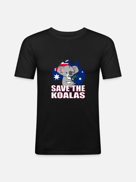 Koala - Save the Koalas. - Men's Slim Fit T-Shirt - black