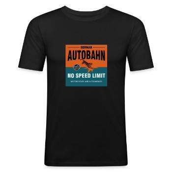 German Autobahn no Speed Limit - Männer Slim Fit T-Shirt - Schwarz - Vorne - Nik (191cm)
