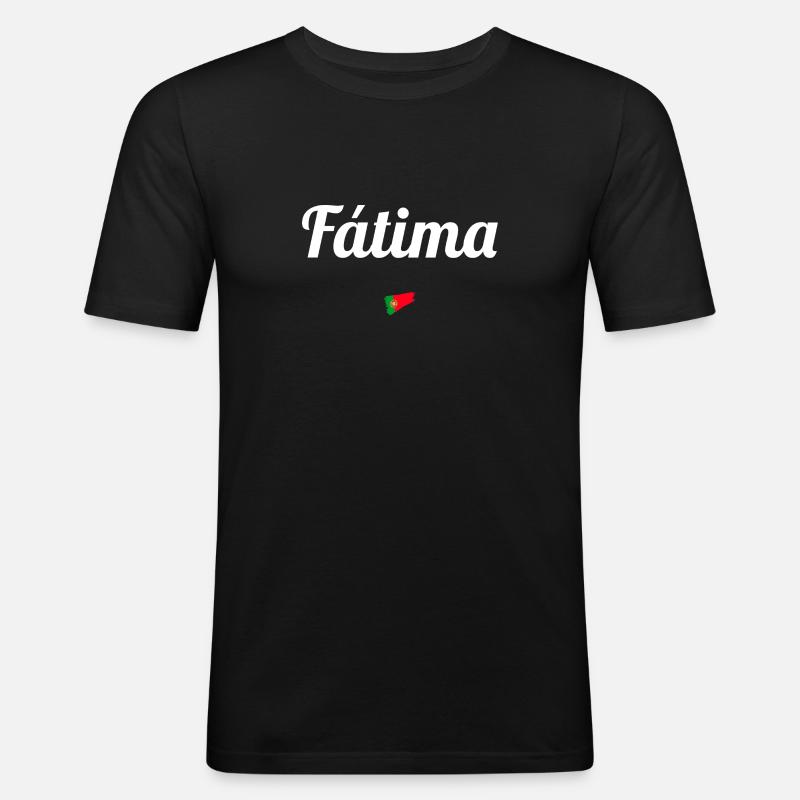 Fatima - Männer Slim Fit T-Shirt - Schwarz