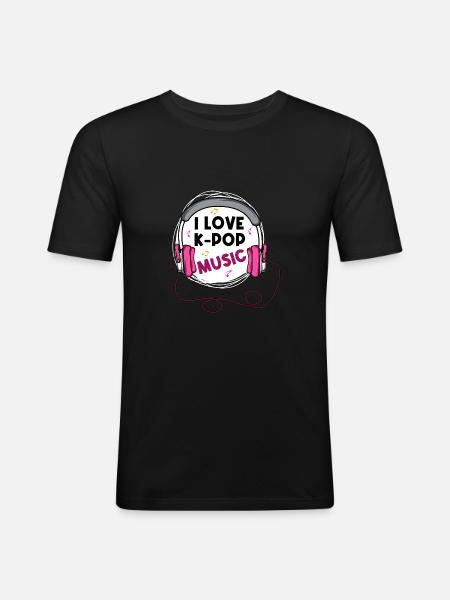 K-pop music kpop addictive poison - Men's Slim Fit T-Shirt - black