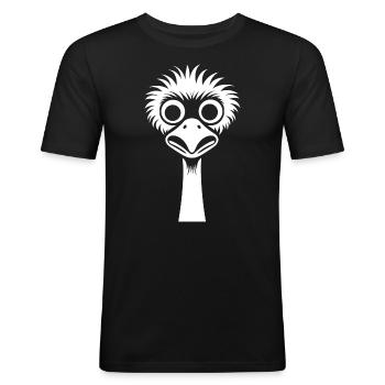 Strauß - Männer Slim Fit T-Shirt - Schwarz - Vorne - Nik (191cm)