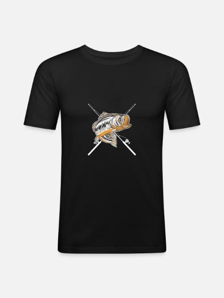 Anglers - Petri Heil Fishing - Men's Slim Fit T-Shirt - black