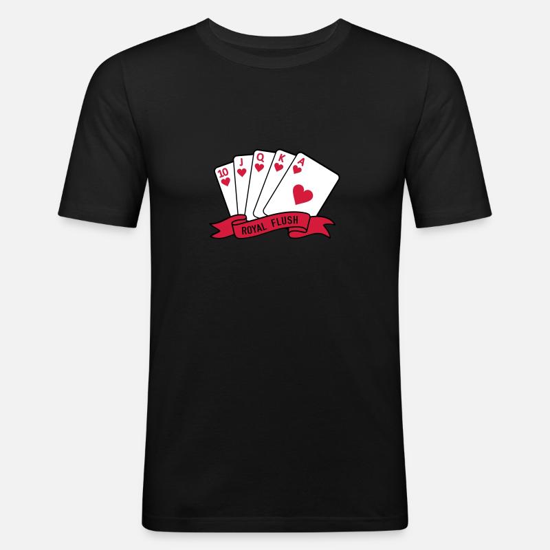 Royal Flush - Männer Slim Fit T-Shirt - Schwarz