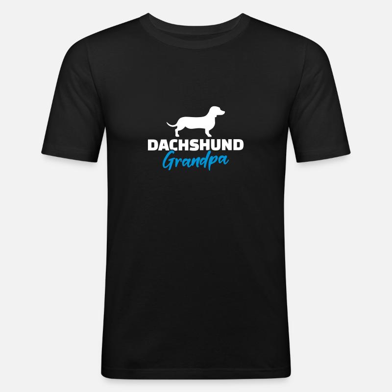 Dackel - Männer Slim Fit T-Shirt - Schwarz