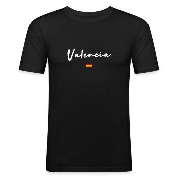 VALENCIA - Men's Slim Fit T-Shirt - black - Front - Nik (191cm)