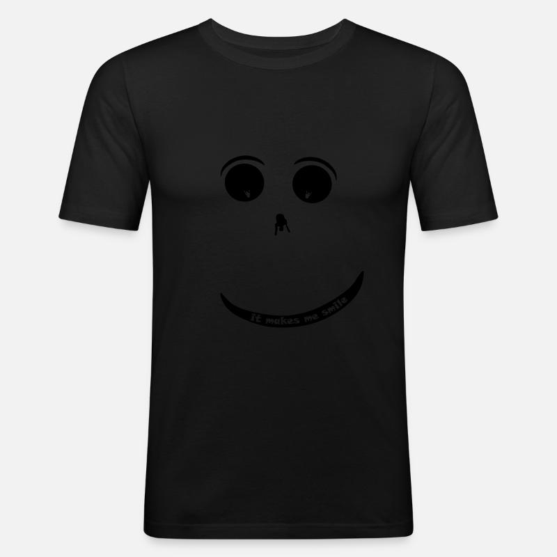 Paragliding Smiley - Männer Slim Fit T-Shirt - Schwarz
