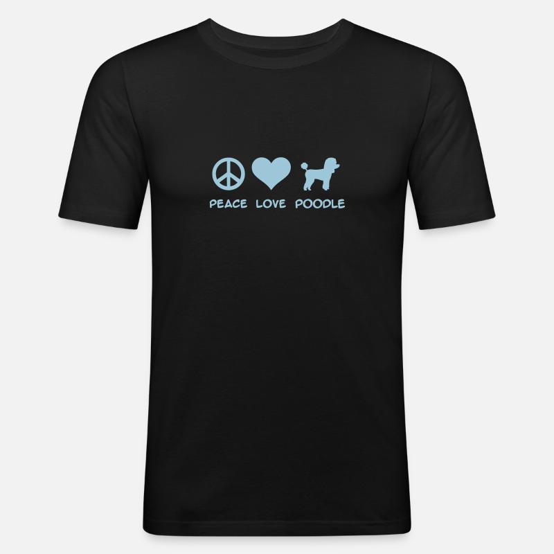Pudel - Männer Slim Fit T-Shirt - Schwarz