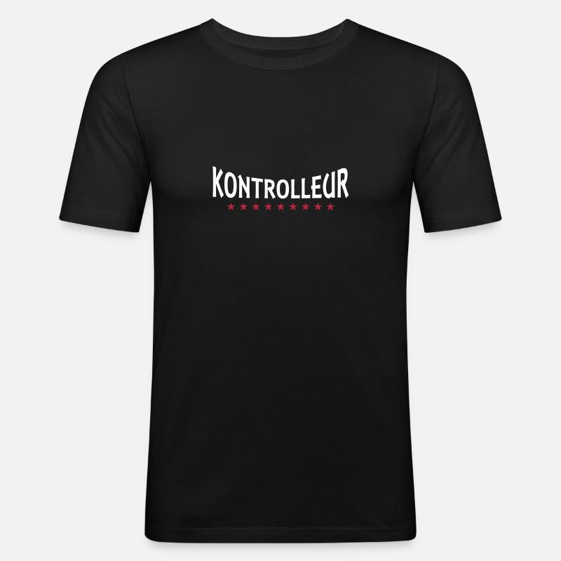 Controller + Dein Text - Men's Slim Fit T-Shirt - black