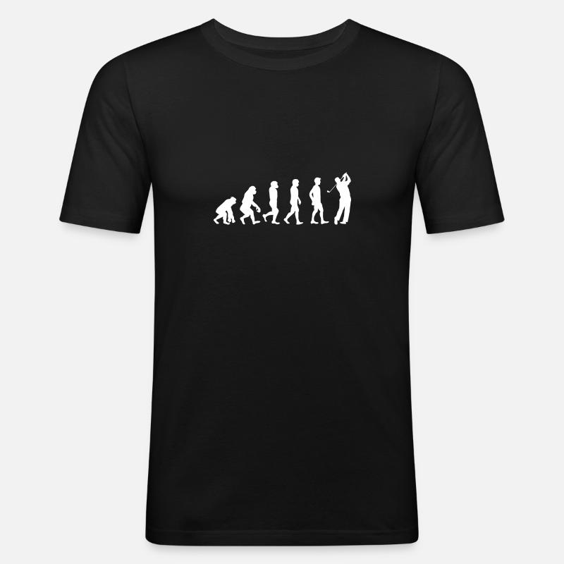 Golf evolution weiß - Männer Slim Fit T-Shirt - Schwarz