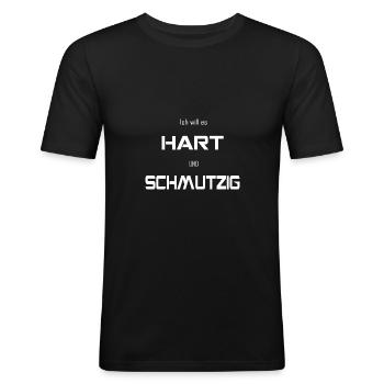 Hard and dirty funny naughty spell - Men's Slim Fit T-Shirt - black - Front - Nik (191cm)