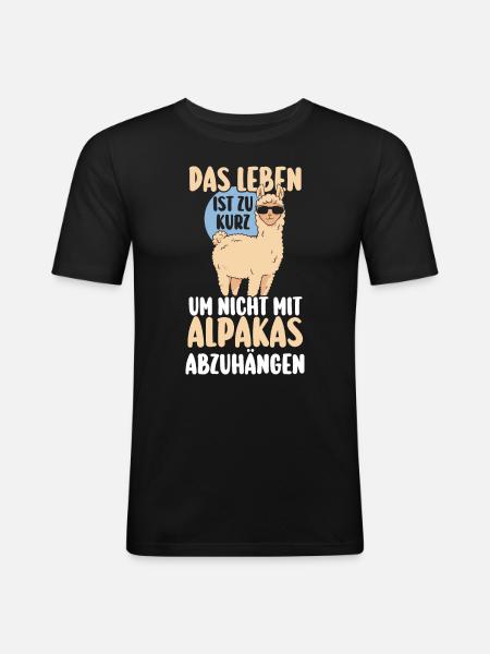 Alpaca - Men's Slim Fit T-Shirt - black