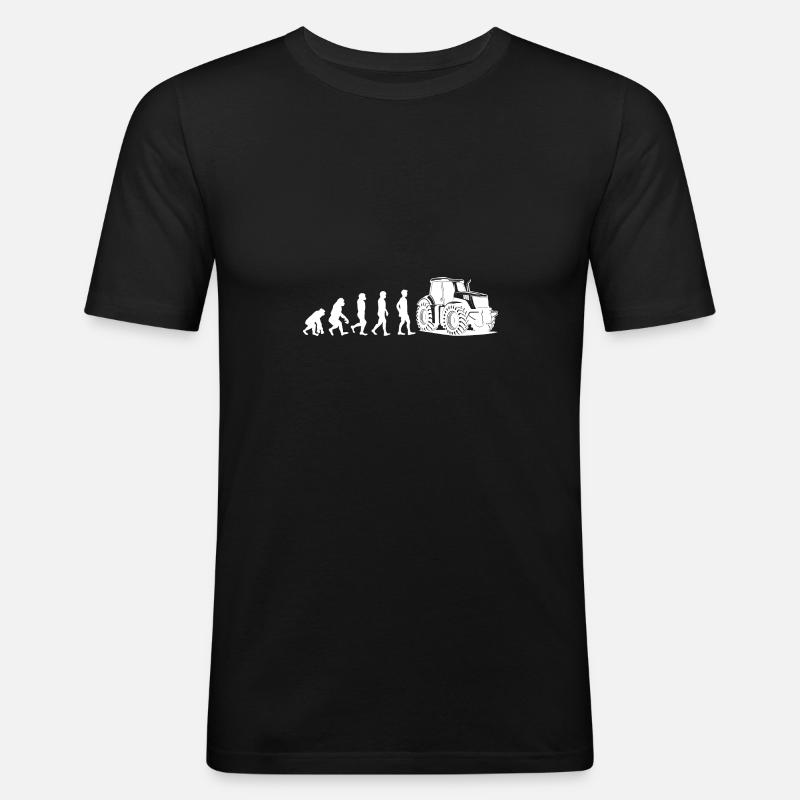 Farmer Evolution blanc - T-shirt près du corps Homme - noir