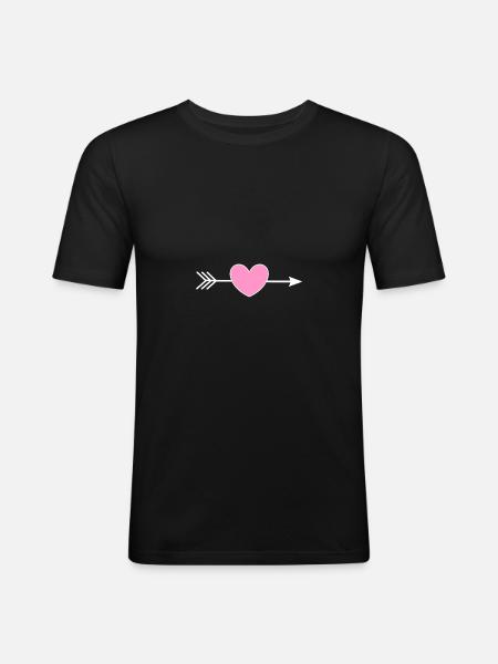 Saint-Valentin, Saint-Valentin, Saint-Valentin - T-shirt près du corps Homme - noir