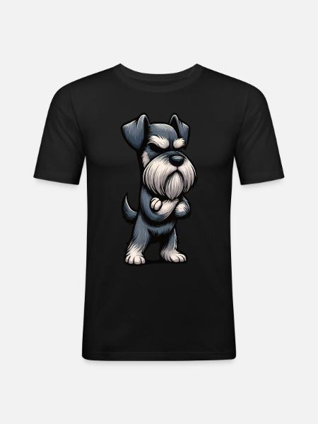 Schnauzer Kæmpeschnauzer Schnauzer Ejer - Herre Slim Fit T-Shirt - sort
