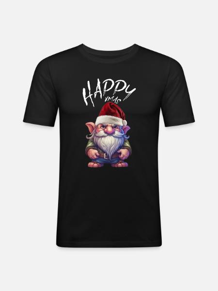 Glædelig jul nisser Jeg hader jul - Herre Slim Fit T-Shirt - sort