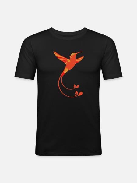 Couleurs de feu colibri - T-shirt près du corps Homme - noir