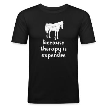Horse Horses - Men's Slim Fit T-Shirt - black - Front - Nik (191cm)