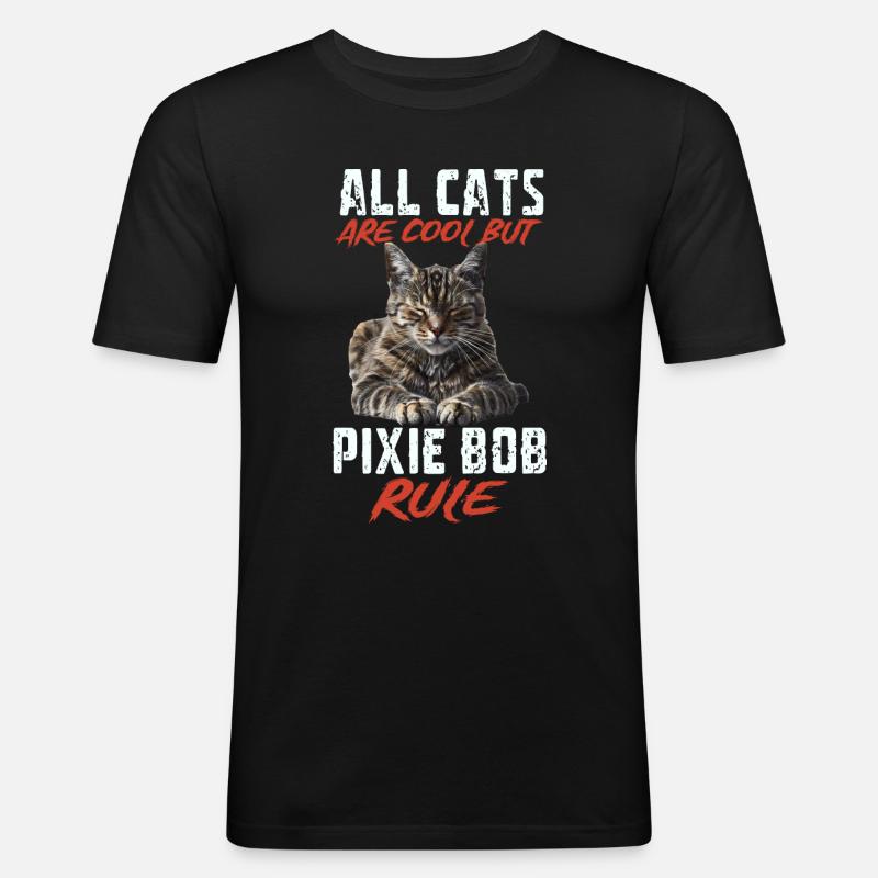 Pixie bob - Slim Fit T-shirt herr - svart