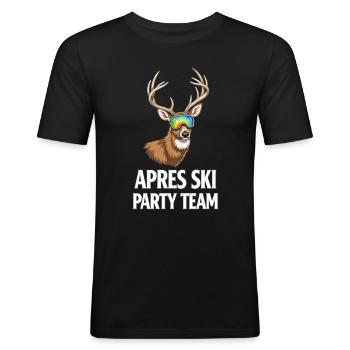 Apres Ski Skifahren Wintersport Apres Ski Team - Männer Slim Fit T-Shirt - Schwarz - Vorne - Nik (191cm)