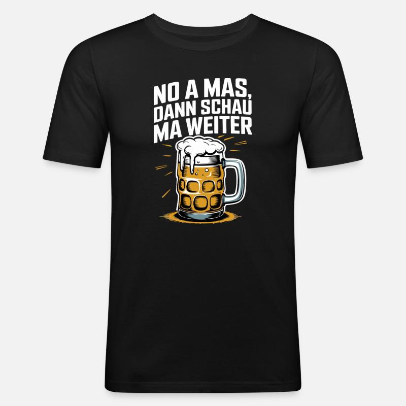 Bier Spruch Prost Krug - Männer Slim Fit T-Shirt - Schwarz