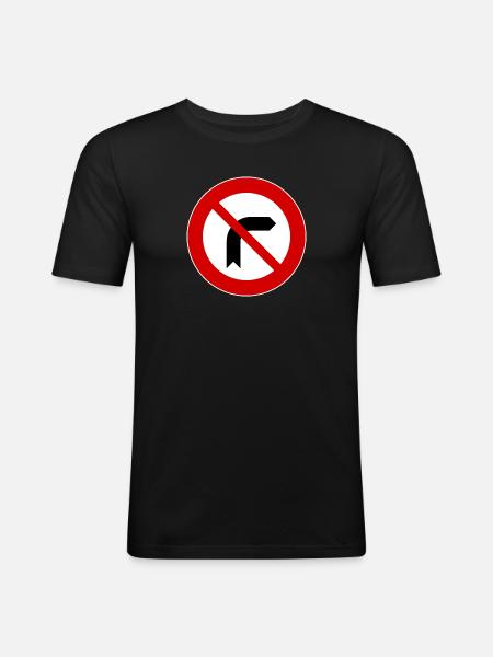 Fig-_27a_-_Divieto_di_svolta_a_destra_-_1959 - Men's Slim Fit T-Shirt - black