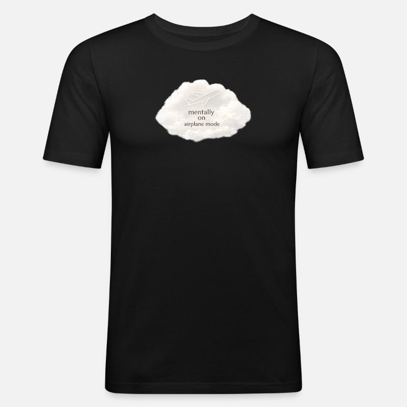 Mentaler Flugzeugmodus - Männer Slim Fit T-Shirt - Schwarz