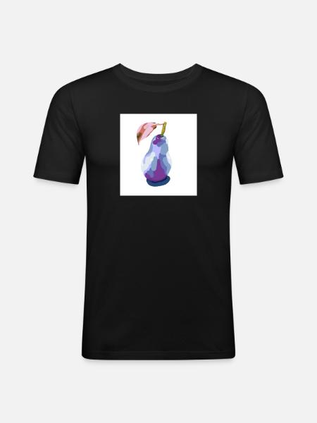 Pear in Pastels Abstract - Men's Slim Fit T-Shirt - black