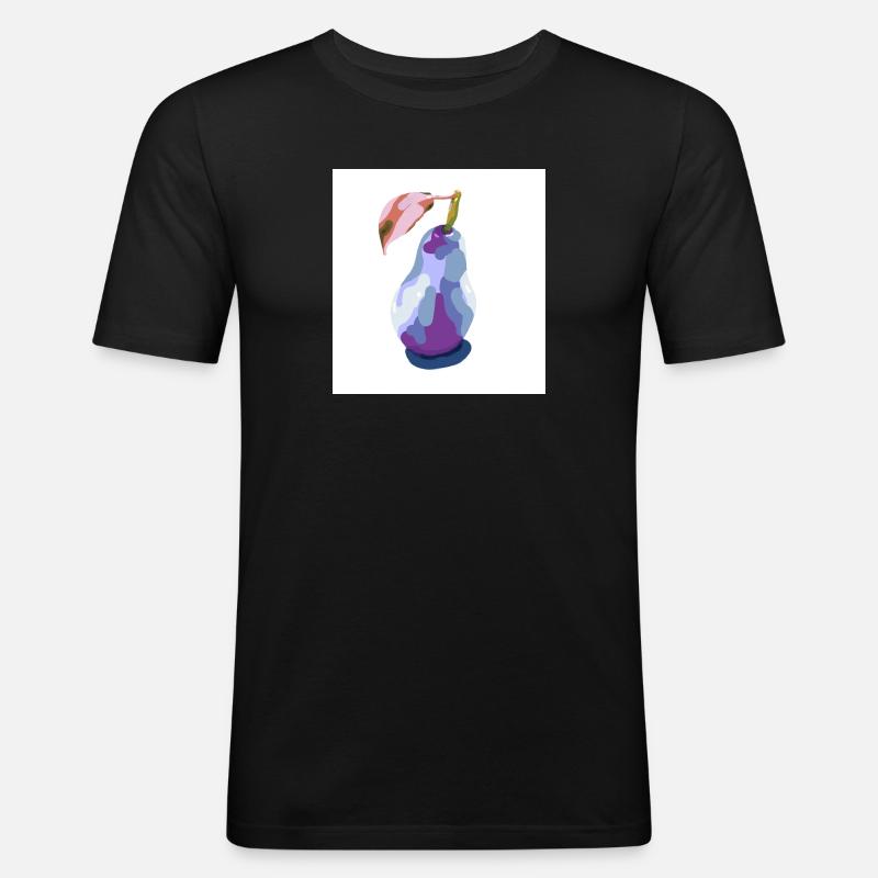 Pear in Pastels Abstract - Men's Slim Fit T-Shirt - black