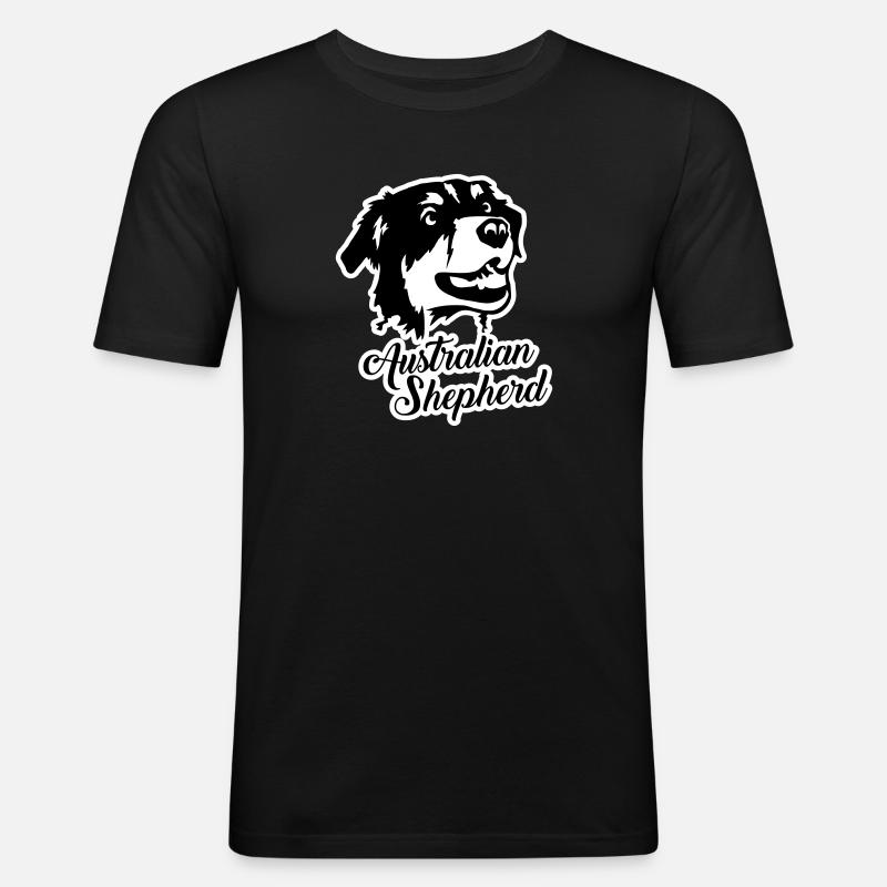 Australian Shepherd - Männer Slim Fit T-Shirt - Schwarz