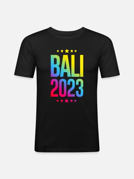 Bali 2023 - Männer Slim Fit T-Shirt - Schwarz