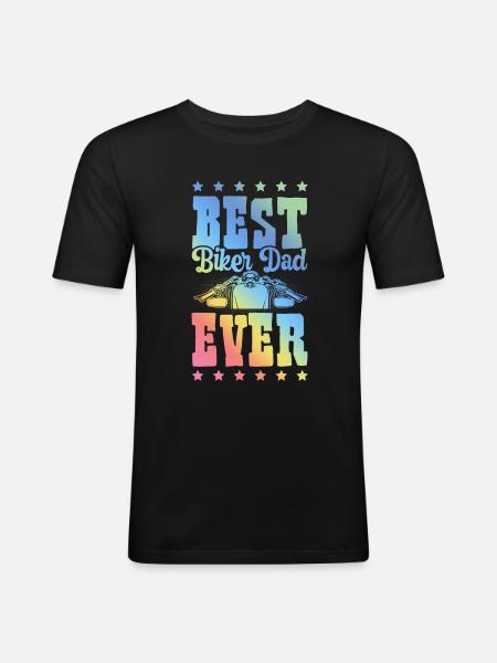 Biker Dad Saying Dad - Men's Slim Fit T-Shirt - black